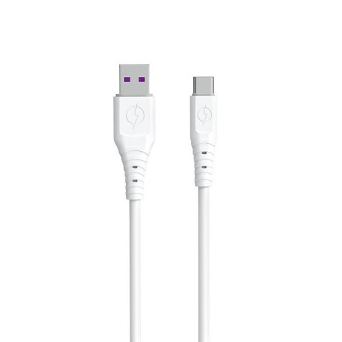 Kabel przewód elastyczny USB - USB-C 6A 1m biały Kabel przewód elastyczny USB - USB-C 6A 1m biały