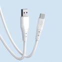 Kabel przewód elastyczny USB - USB-C 6A 1m biały Kabel przewód elastyczny USB - USB-C 6A 1m biały