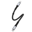 Kabel przewód płaski króki USB-C - USB-C L10C PD 100W 23cm czarny Kabel przewód płaski króki USB-C - USB-C L10C PD 100W 23cm czarny