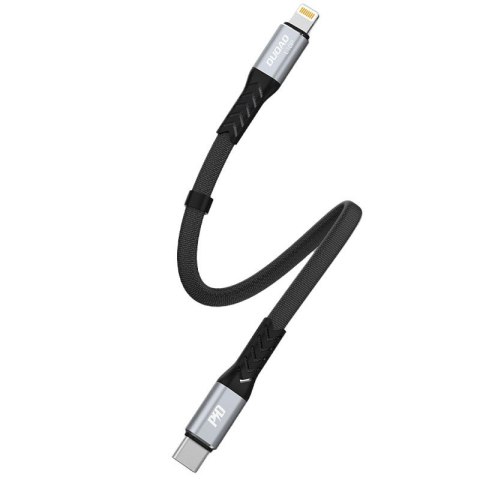 Kabel przewód płaski krótki do iPhone USB-C - Lightning L10P PD 20W 23cm czarny Kabel przewód płaski krótki do iPhone USB-C - Lightning L10P PD 20W 23cm czarny