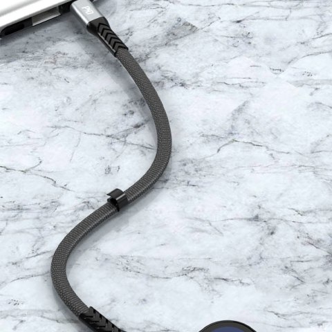 Kabel przewód płaski krótki do iPhone USB-C - Lightning L10P PD 20W 23cm czarny Kabel przewód płaski krótki do iPhone USB-C - Lightning L10P PD 20W 23cm czarny