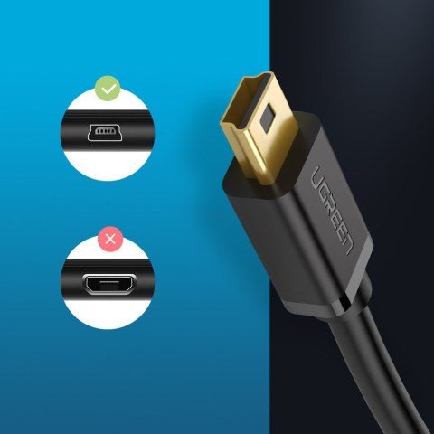 Kabel przewód przejściówka USB - miniUSB 480 Mbps 2m czarny