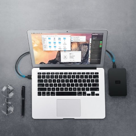 Kabel przewód przejściówka USB - miniUSB 480 Mbps 2m czarny