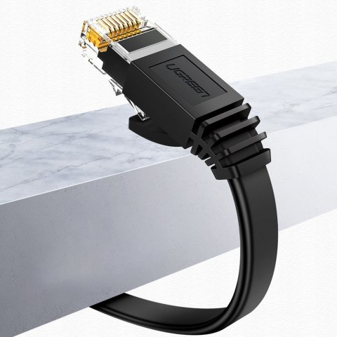 Płaski kabel sieciowy patchcord LAN RJ45 Ethernet Cat. 6 3m czarny Płaski kabel sieciowy patchcord LAN RJ45 Ethernet Cat. 6 3m czarny