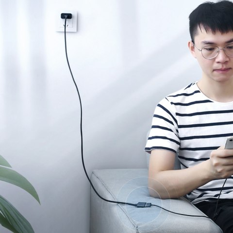 Przedłużacz adapter do kabla przewodu USB 2.0 50cm czarny Przedłużacz adapter do kabla przewodu USB 2.0 50cm czarny