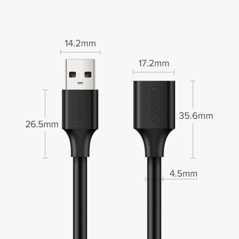 Przedłużacz kabla przewodu USB 2.0 480Mb/s 1.5m czarny Przedłużacz kabla przewodu USB 2.0 480Mb/s 1.5m czarny