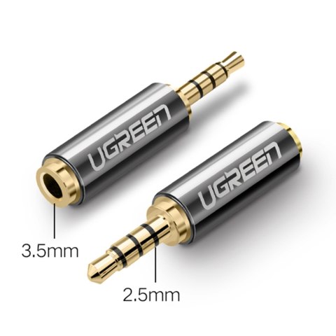 Przejściówka wtyczka Adapter audio jack 2.5mm męski do jack 3.5mm żeński czarny Przejściówka wtyczka Adapter audio jack 2.5mm męski do jack 3.5mm żeński czarny