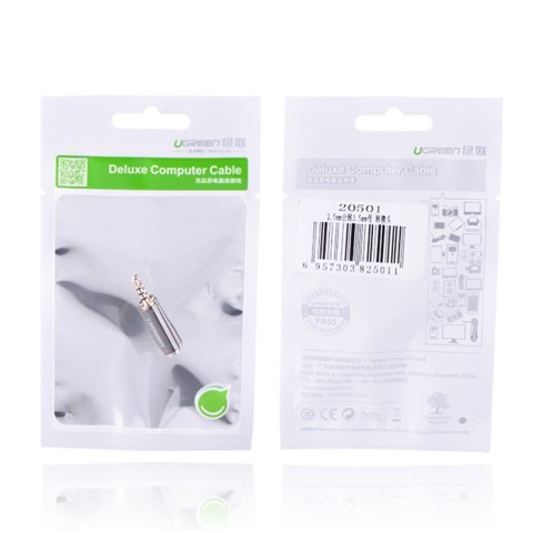 Przejściówka wtyczka Adapter audio jack 2.5mm męski do jack 3.5mm żeński czarny Przejściówka wtyczka Adapter audio jack 2.5mm męski do jack 3.5mm żeński czarny