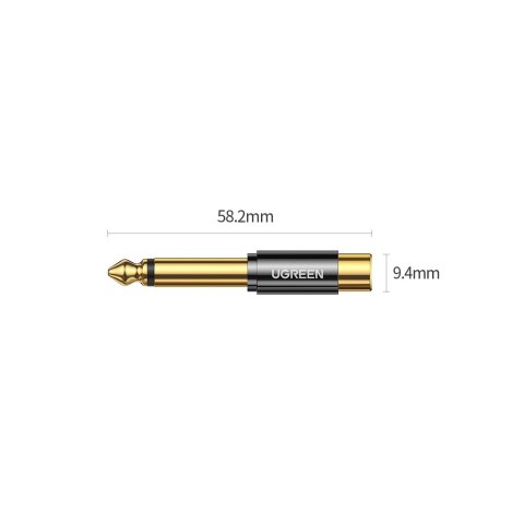 Przejściówka wtyczka adapter jack 6.35 mm męski na RCA żeński złoty Przejściówka wtyczka adapter jack 6.35 mm męski na RCA żeński złoty