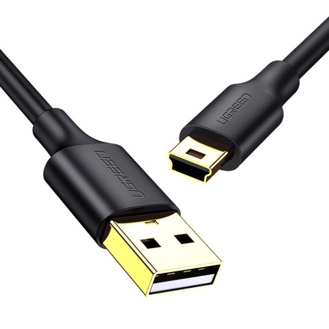 Przewód kabel 5-pinowy pozłacany USB - mini USB 0.25m czarny Przewód kabel 5-pinowy pozłacany USB - mini USB 0.25m czarny