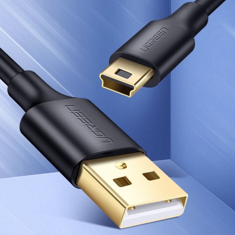 Przewód kabel 5-pinowy pozłacany USB - mini USB 0.25m czarny Przewód kabel 5-pinowy pozłacany USB - mini USB 0.25m czarny
