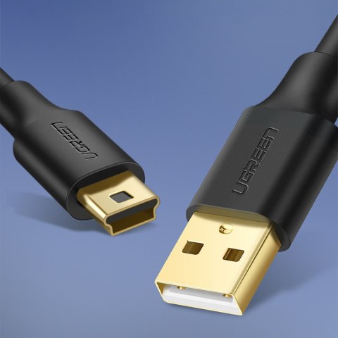Przewód kabel 5-pinowy pozłacany USB - mini USB 0.25m czarny Przewód kabel 5-pinowy pozłacany USB - mini USB 0.25m czarny