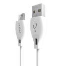 Przewód kabel USB - micro USB 2.4A 2m biały Przewód kabel USB - micro USB 2.4A 2m biały