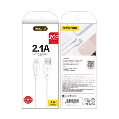 Przewód kabel do iPhone USB - Lightning 2.1A 2m biały Przewód kabel do iPhone USB - Lightning 2.1A 2m biały