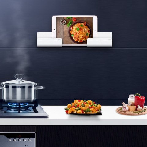 Uchwyt ścienny półka na telefon tablet smartfona do ładowania biały Uchwyt ścienny półka na telefon tablet smartfona do ładowania biały