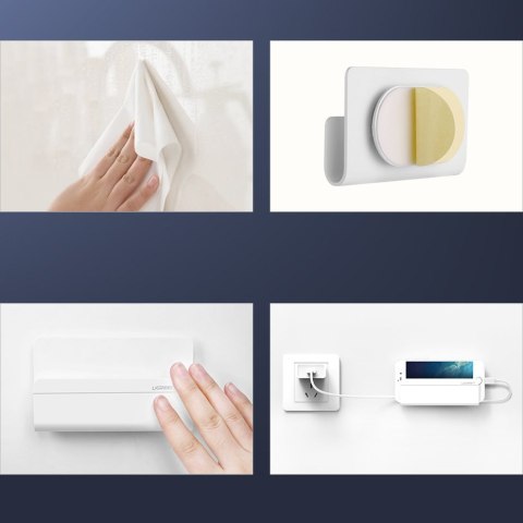 Uchwyt ścienny półka na telefon tablet smartfona do ładowania biały Uchwyt ścienny półka na telefon tablet smartfona do ładowania biały