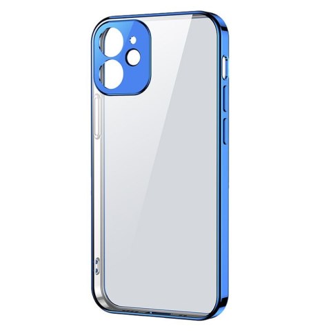 Ultra cienkie przezroczyste etui z metaliczną ramką do iPhone 12 Pro ciemno-niebieski Ultra cienkie przezroczyste etui z metaliczną ramką do iPhone 12 Pro ciemno-niebieski