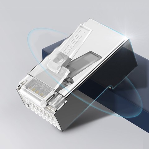 Wtyczka końcówka RJ45 do skrętki 8P8C UTP Cat. 6 srebrny - ZESTAW 10szt. Wtyczka końcówka RJ45 do skrętki 8P8C UTP Cat. 6 srebrny - ZESTAW 10szt.