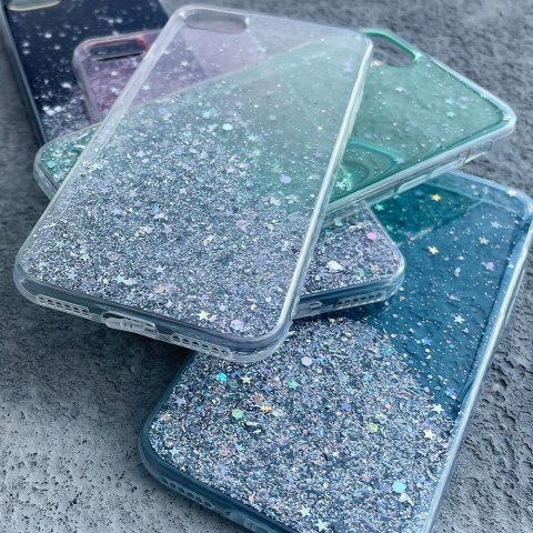 Błyszczące etui pokrowiec z brokatem Samsung Galaxy A42 5G Star Glitter zielony Błyszczące etui pokrowiec z brokatem Samsung Galaxy A42 5G Star Glitter zielony