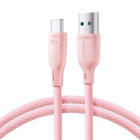 Kabel przewód Multi-Color Series USB-A - USB-C 100W szybki transfer 1m różowy Kabel przewód Multi-Color Series USB-A - USB-C 100W szybki transfer 1m różowy