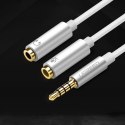 Rozdzielacz przejściówka mini jack 3.5 mm - 2 x mini jack 3.5mm mikrofon i słuchawki czarny Rozdzielacz przejściówka mini jack 3.5 mm - 2 x mini jack 3.5mm mikrofon i słuchawki czarny