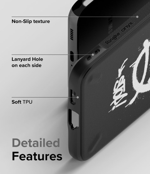 Wytrzymałe etui pokrowiec Galaxy S22+ Onyx Design Graffiti czarny Wytrzymałe etui pokrowiec Galaxy S22+ Onyx Design Graffiti czarny