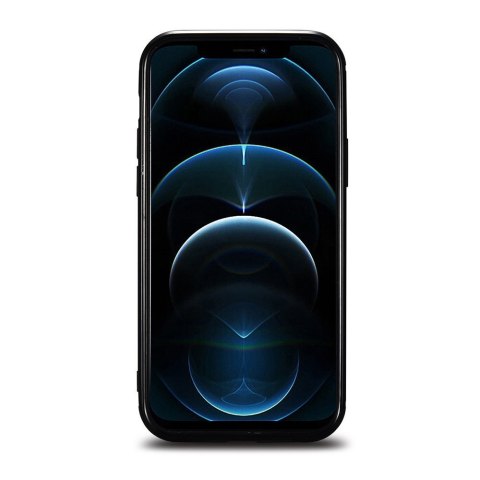 Etui pokryte naturalną skórą do iPhone 12 Pro Max Leather Oil Wax czarny Etui pokryte naturalną skórą do iPhone 12 Pro Max Leather Oil Wax czarny