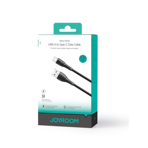 Kabel przewód Starry Series USB-A - USB-C 3A 1m czarny Kabel przewód Starry Series USB-A - USB-C 3A 1m czarny