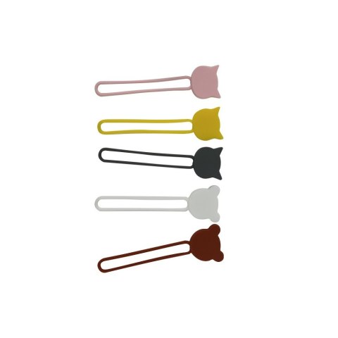 Silikonowy zwijacz organizer kabla przewodu czarny Silikonowy zwijacz organizer kabla przewodu czarny