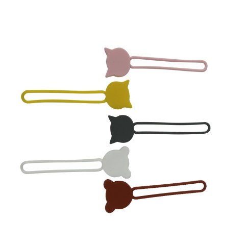 Silikonowy zwijacz organizer kabla przewodu czarny Silikonowy zwijacz organizer kabla przewodu czarny