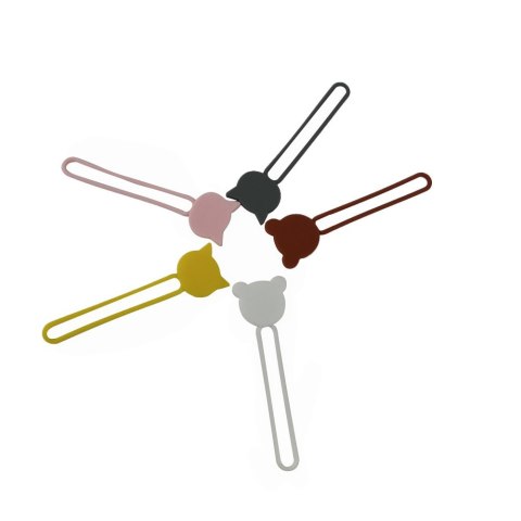 Silikonowy zwijacz organizer kabla przewodu różowy Silikonowy zwijacz organizer kabla przewodu różowy