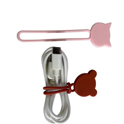 Silikonowy zwijacz organizer kabla przewodu szary Silikonowy zwijacz organizer kabla przewodu szary