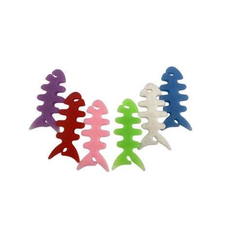 Zwijacz organizer kabla słuchawek w kształcie ryby czarny Zwijacz organizer kabla słuchawek w kształcie ryby czarny