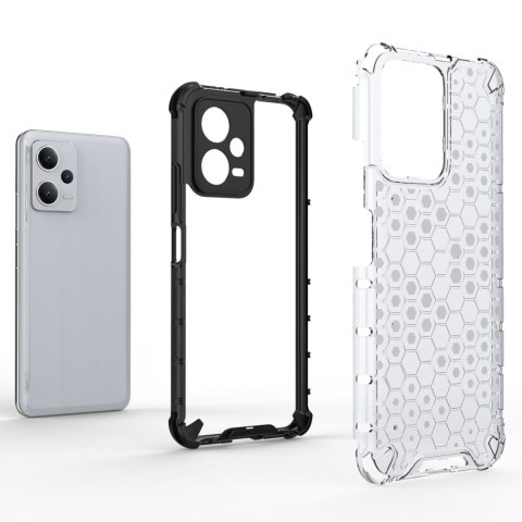 Etui pancerny hybrydowy pokrowiec do Xiaomi Redmi Note 12 5G / Poco X5 5G Honeycomb czarny Etui pancerny hybrydowy pokrowiec do Xiaomi Redmi Note 12 5G / Poco X5 5G Honeycomb czarny