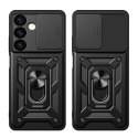 Etui z osłoną na aparat do Samsung Galaxy S24 Hybrid Armor Camshield czarne Etui z osłoną na aparat do Samsung Galaxy S24 Hybrid Armor Camshield czarne