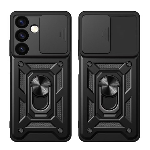 Etui z osłoną na aparat do Samsung Galaxy S24 Hybrid Armor Camshield czarne Etui z osłoną na aparat do Samsung Galaxy S24 Hybrid Armor Camshield czarne