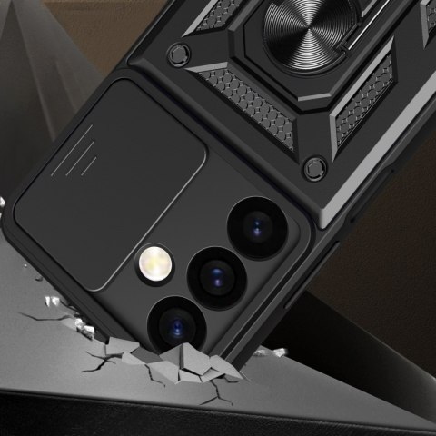 Etui z osłoną na aparat do Samsung Galaxy S24 Hybrid Armor Camshield czarne Etui z osłoną na aparat do Samsung Galaxy S24 Hybrid Armor Camshield czarne
