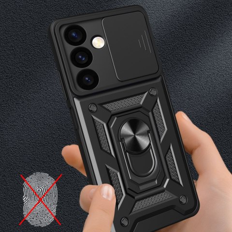 Etui z osłoną na aparat do Samsung Galaxy S24 Hybrid Armor Camshield czarne Etui z osłoną na aparat do Samsung Galaxy S24 Hybrid Armor Camshield czarne
