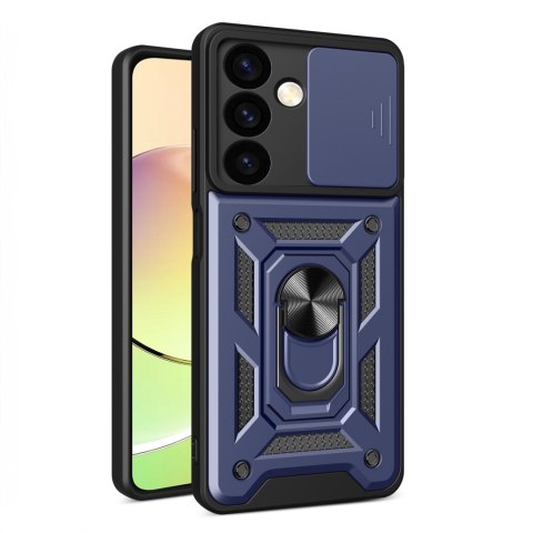Etui z osłoną na aparat do Samsung Galaxy S24 Hybrid Armor Camshield niebieskie Etui z osłoną na aparat do Samsung Galaxy S24 Hybrid Armor Camshield niebieskie
