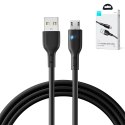 Kabel przewód USB - microUSB 2.4A z diodą LED 2m czarny Kabel przewód USB - microUSB 2.4A z diodą LED 2m czarny