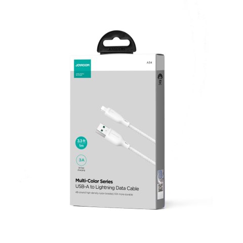 Kabel przewód do iPhone USB-A - Lightning 3A Multi-Color Series 1m biały Kabel przewód do iPhone USB-A - Lightning 3A Multi-Color Series 1m biały