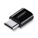 Adapter przejściówka z micro USB na USB-C - czarny Adapter przejściówka z micro USB na USB-C - czarny