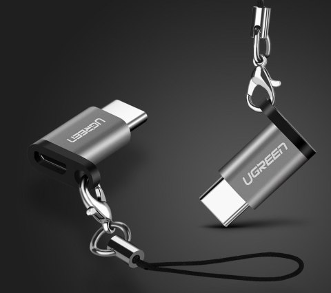 Adapter przejściówka z micro USB na USB-C - czarny Adapter przejściówka z micro USB na USB-C - czarny