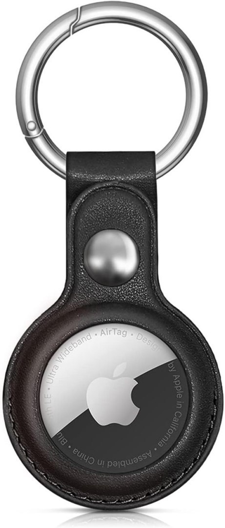 Etui do lokalizatora Apple AirTag z ekoskóry - czarne Etui do lokalizatora Apple AirTag z ekoskóry - czarne