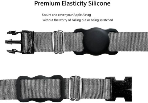 Etui na lokalizator Apple AirTag silikonowe na obrożę psa lub kota - czarne Etui na lokalizator Apple AirTag silikonowe na obrożę psa lub kota - czarne