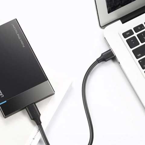 Kabel przewód USB-A 3.0 - USB-C 3A 0.5m - czarny
