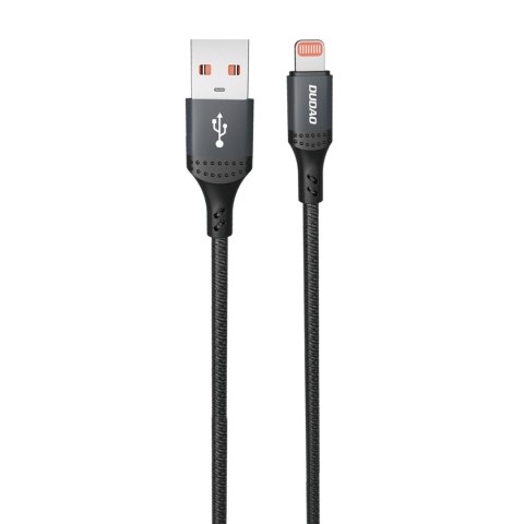 Kabel przewód USB-A - iPhone Lightning w oplocie 3A 30W 1.2m - czarny Kabel przewód USB-A - iPhone Lightning w oplocie 3A 30W 1.2m - czarny
