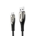 Kabel przewód USB-A - microUSB 3A wskaźnik ładowania 2m czarny Kabel przewód USB-A - microUSB 3A wskaźnik ładowania 2m czarny