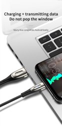 Kabel przewód USB-A - microUSB 3A wskaźnik ładowania 2m czarny Kabel przewód USB-A - microUSB 3A wskaźnik ładowania 2m czarny