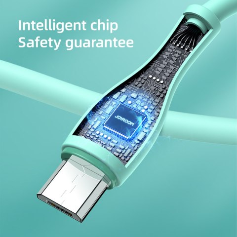 Kabel przewód USB-A - microUSB 3A wskaźnik ładowania 2m zielony Kabel przewód USB-A - microUSB 3A wskaźnik ładowania 2m zielony